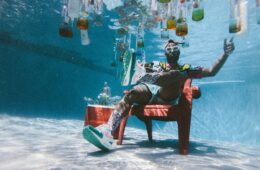 Man under water in pool